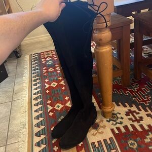 Stuart Weitzman NEW Lowland Black Suede Thigh-High Boots NEVER WORN